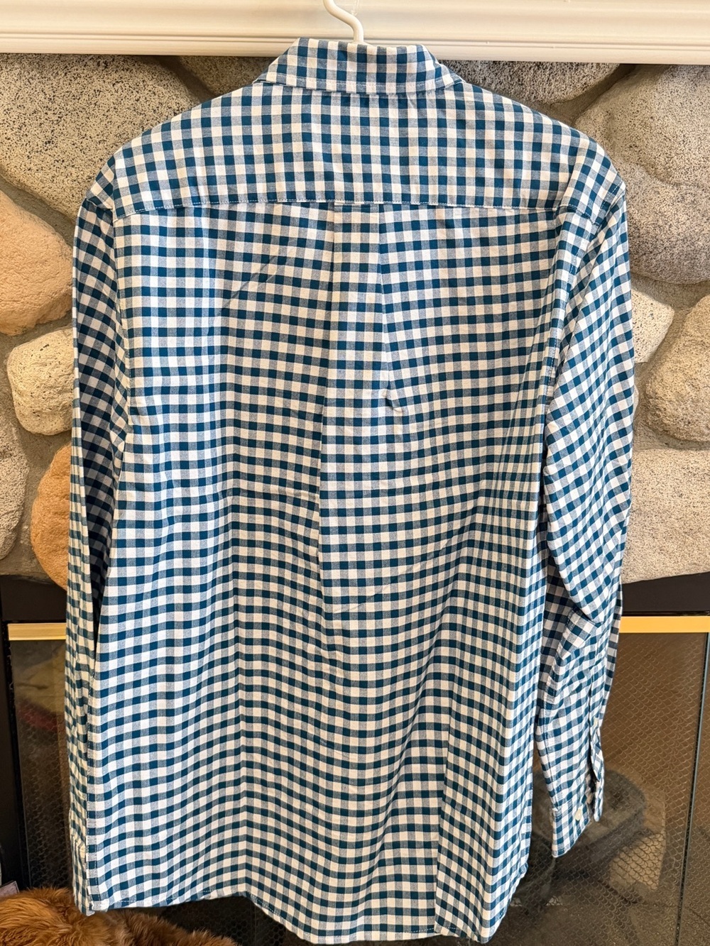 U.S. Polo Assn. Men’s Blue & White Gingham Button-Down Shirt Size Large Classic - Picture 3 of 4